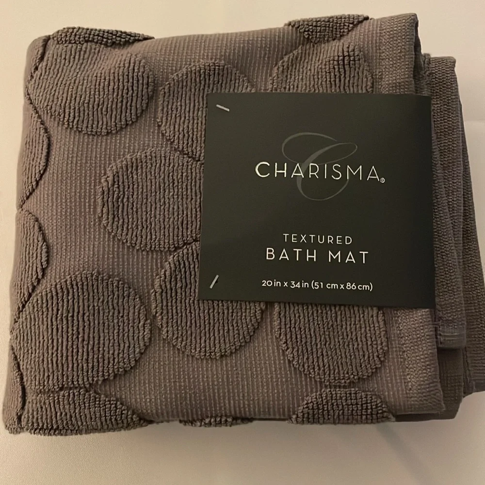 Charisma Daisy Cotton Bath Mat 20x34 in Gunmetal Grey #2